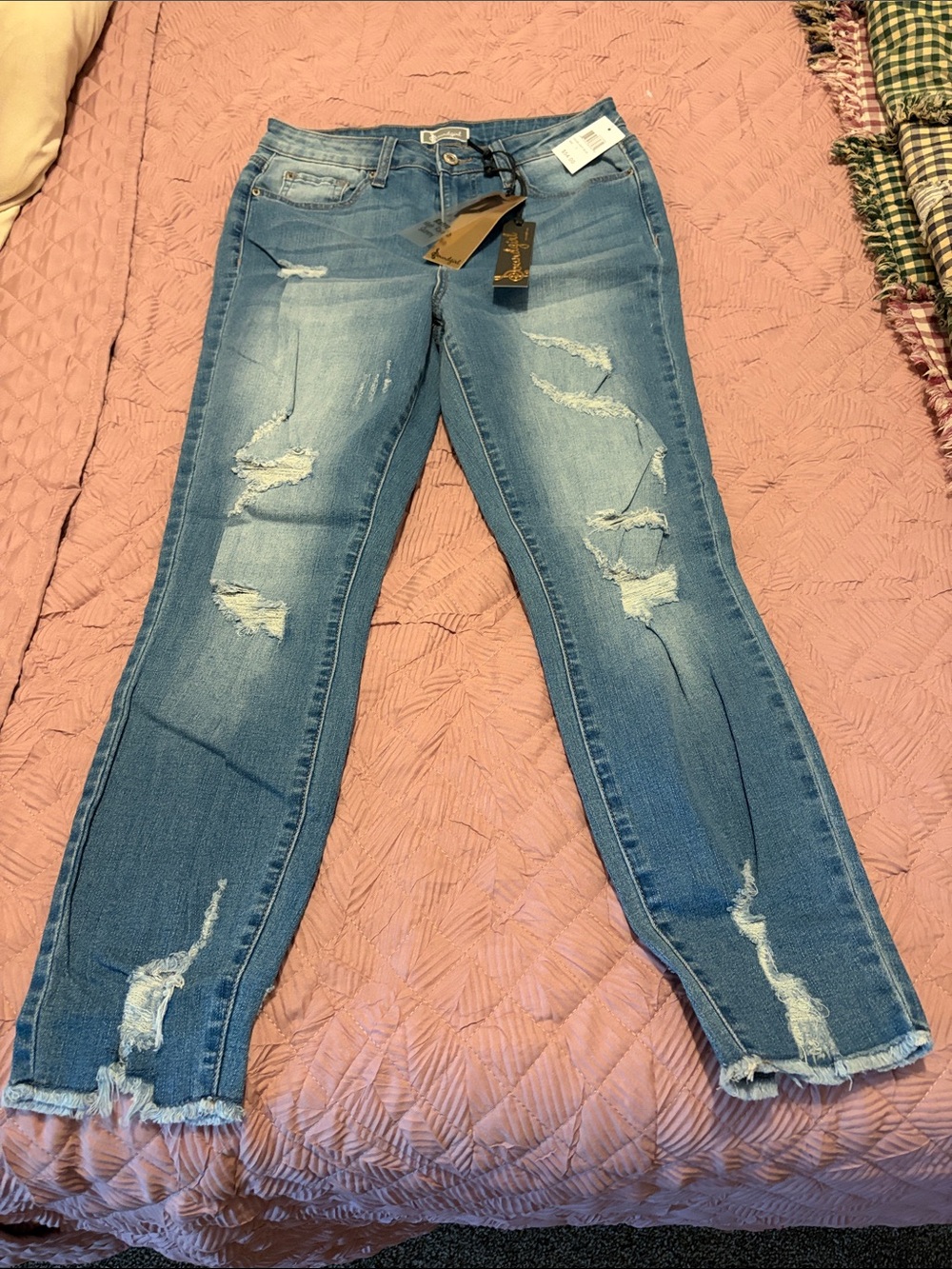 Soundgirl Distressed Blue Jeans - Slim Fit nwt